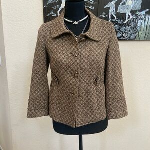 LOFT Brown patterned vintage blazer SIZE 2